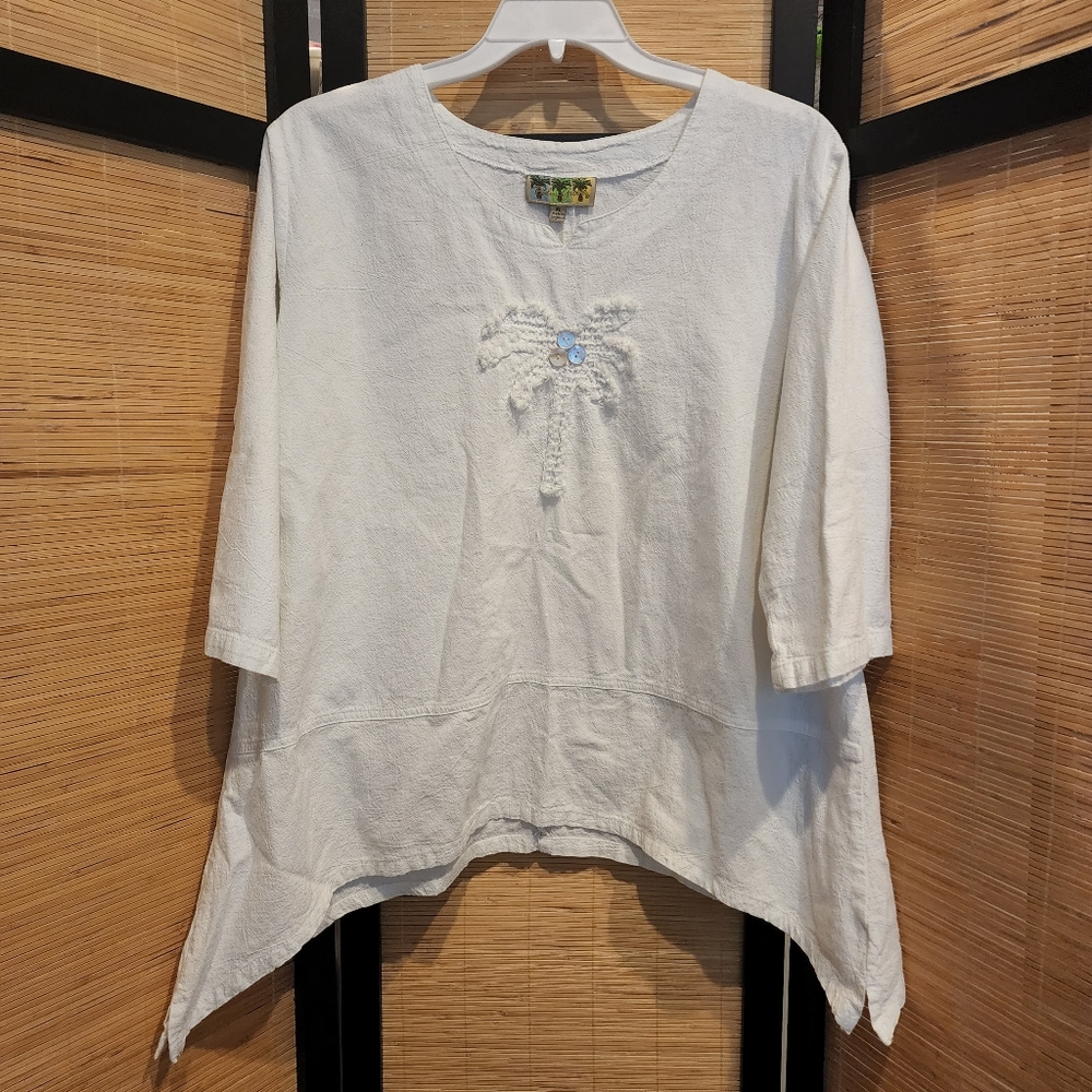 Vintage "Palm Grove" Linen Shirt